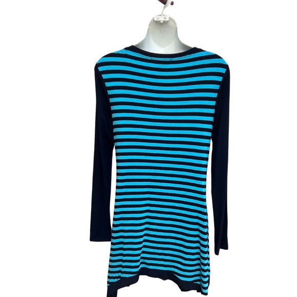 Kate & Mallory Long Sleeve Scoop Neck Mini Dress Black & Turquoise Size Small - Picture 5 of 8